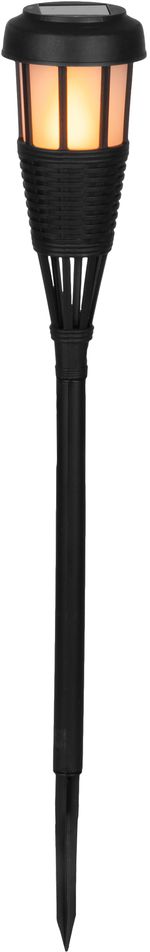 Lámpa Strend Pro Garden, fáklya, napelemes, fekete, 6x LED, 7,5x51 cm, Kiszerelés 12 db