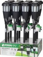 Lampa Strend Pro Garden, fakľa, solárna, čierna, 6x LED, 7,5x51 cm, Sellbox 12 ks
