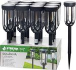 Lámpa Strend Pro Garden Elis, napelemes, fekete, LED, 7,5x42 cm, Kiszerelés 12 db