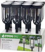 Lampa Strend Pro Garden Elis, solárna, čierna, LED, 7,5x42 cm, Sellbox 12 ks