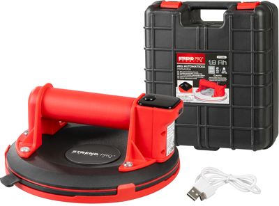 Tapadókorong akkus Strend Pro Premium, padlóra/csempére/üvegre, 3,7V 1,8 Ah, 130kg