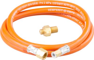 Csatlakozó szett Meva, tömlő, Olymp fűtőtesthez és Dual Compact tűzhelyhez, 2 kg-os PB palackhoz