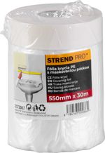 Takarófólia Strend Pro, 550 mm, H-30 m, PE, festő, maszkoló ragasztószalaggal, takaró, padlóra