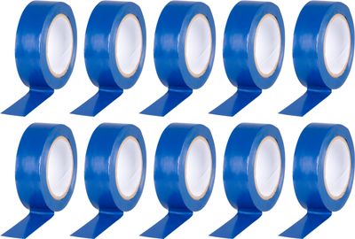 Tape Strend Pro, 19 mm, L-10 m, max. 80°C, 600V, blue, insulating, adhesive, PVC, pack. 10 pcs