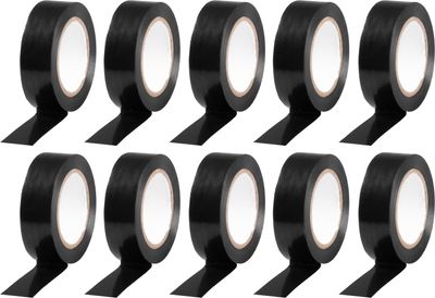 Tape Strend Pro, 19 mm, L-10 m, max. 80°C, 600V, black, insulating, adhesive, PVC, pack. 10 pcs
