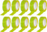 Szalag Strend Pro, 19 mm, Hossz: 10 m, max. 80°C, 600V, zöldessárga, szigetelő, ragasztó, PVC, csoma