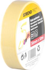 Tape Strend Pro, 30 mm, L-50 m, 80°C, painter's, masking, adhesive, yellow