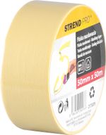 Tape Strend Pro, 50 mm, L-50 m, 80°C, painter's, masking, adhesive, yellow