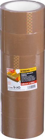 Szalag Strend Pro, 48 mm, Hossz: 50 m, 45 µm OPP, csomagoló, ragasztó, barna, csomag: 6 db