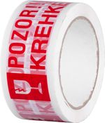 Szalag Strend Pro, 50 mm, Hossz: 66 m, ragasztó, figyelmeztető, "VIGYÁZAT TÖRÉKENY/FRAGILE"