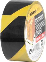 Szalag Strend Pro, 50 mm, L-33 m, PVC, ragasztó, figyelmeztető, sárga/fekete