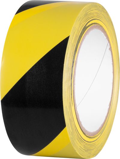 Szalag Strend Pro, 50 mm, L-33 m, PVC, ragasztó, figyelmeztető, sárga/fekete
