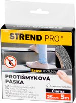 Szalag Strend Pro, 25 mm, Hossz: 5 m, ragasztó, csúszásgátló, extra ellenálló, fekete