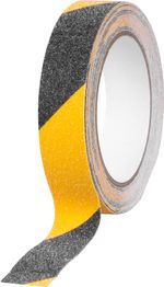 Tape Strend Pro, 25 mm, L-5 m, adhesive, anti-slip, extra durable, black/yellow