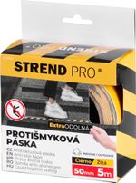 Tape Strend Pro, 50 mm, L-5 m, adhesive, anti-slip, extra durable, black/yellow