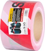 Tape Strend Pro, 80 mm, L-250 m, warning, red/white, "NO ENTRY"