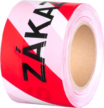 Tape Strend Pro, 80 mm, L-250 m, warning, red/white, "NO ENTRY"