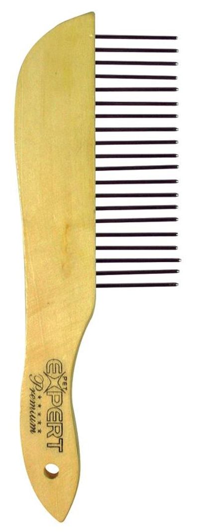 Hrebeň pudel  PET EXPERT, pre psa, drevená rukoväť, 22,5x6 cm