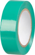 Tape Strend Pro, 19 mm, L-10 m, max. 80°C, 600V, green, insulating, adhesive, PVC, pack of 10 pcs