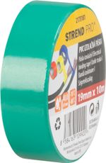 Szalag Strend Pro, 19 mm, Hossz: 10 m, max. 80°C, 600V, zöld, szigetelő, ragasztó, PVC, csomag: 10 d