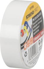 Tape Strend Pro, 19 mm, L-10 m, max. 80°C, 40.0 kV/mm, white, insulating, adhesive, PVC, pack of 10
