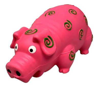 Toy PET EXPERT, for dogs, pig with spirals, with sound, latex, 25 cm