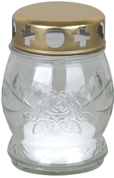 Grave lantern Grave, clear glass, 6-8 h, 25 g, height 10 cm, for grave