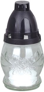 Grave Candle Grave, clear glass, 6-8 h burn time, 25 g, 13 cm, for grave