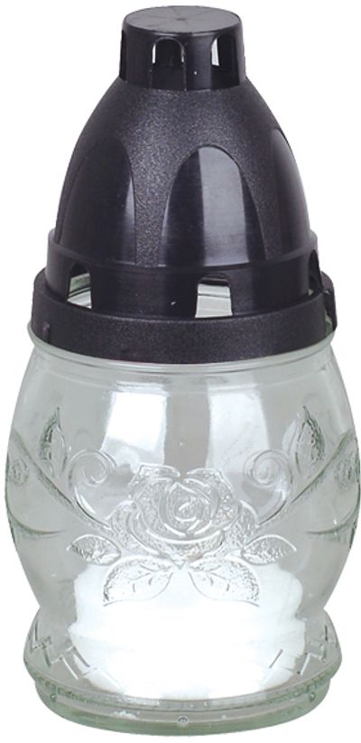 Grave lantern Grave, clear glass, 6-8 h, 25 g, height 13 cm, for the grave, packaging 10 pcs
