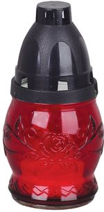 Grave Candle Grave, red glass, 6-8 h burn time, 25 g, 13 cm, for grave