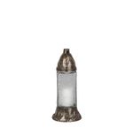 Mécses Grave, piros/fehér üveg, 28 óra, 80 g, 25 cm, sírra