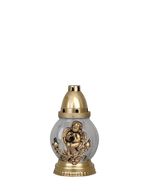 Grave Candle Grave, clear glass, with angel, 18 h burn time, 60 g, 20 cm, for grave