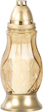 Candle Grave, gold glass, 40 h, 110 g, height 28 cm, for grave