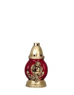 Grave Candle Grave, red glass, with angel, 60 g, 20 cm, 18 h burn time, for grave