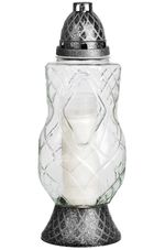 Grave Candle Grave, clear glass, 35 h burn time, 130 g, 36 cm, for grave