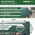 Árnyékoló háló PRIVAT.NET, 1,2x25 m, háló, HDPE, UV, 230 g/m2, 95% zöld