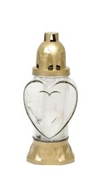 Kahanec Heart, číre sklo, 28 h, 80 g, 25.5 cm, na hrob
