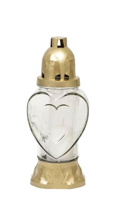 Kahanec Heart, číre sklo, 28 h, 80 g,  25.5 cm, na hrob
