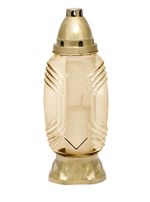 Grave Candle Lantern, gilded glass, 40 h burn time, 30 cm, for grave
