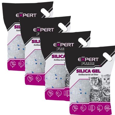 Podstielka PETEXPERT, pre mačky, silikátová, 4x3kg /7 l
