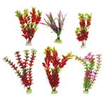 Akváriumi növények TATRAPET, mesterséges dekorációk, 6 db, súllyal,15-20cm, piros színűek, vegyes ki
