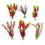 Akváriová rastlina TATRAPET, umelá dekorácia, so záťažou, 15-20cm, červená, mix dizajnov