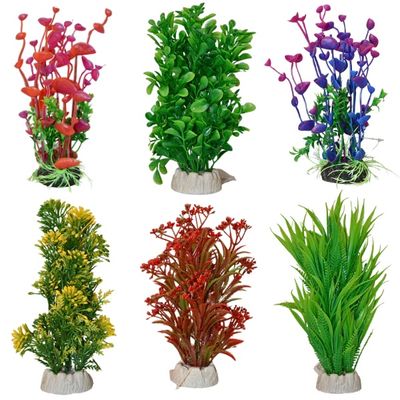Akváriumi növények TATRAPET, mesterséges dekorációk, 6 db, nehezékkel,16-20cm, vegyes dizájnok, csom