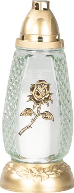 Grave Candle Holder, clear glass, 40 h, 110 g, 28 cm, for grave, mixed decor