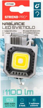 Svietidlo Strend Pro Worklight ZW120402, prívesok, LED 1100 lm, magnet, s klipsou, USB nabíjanie, Sellbox 10 ks