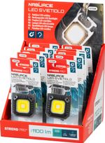Svietidlo Strend Pro Worklight ZW120402, prívesok, LED 1100 lm, magnet, s klipsou, USB nabíjanie, Sellbox 10 ks