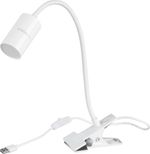 Lámpa Strend Pro, asztali, csíptethető, alumínium, fehér, USB, 41 cm