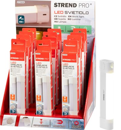 Svietidlo Strend Pro, nočné, LED, so senzorom, USB nabíjanie, s magnetom, Sellbox 12 ks