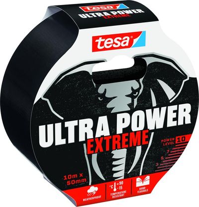 Szalag tesa® Ultra Power Extreme, javító, PE, fekete, 50 mm, Hossz: 10 m