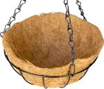 Hanger Strend Pro, flower pot holder, steel/coconut, hanging, with chain and hook, 20 cm